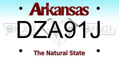 DZA91J Arkansas License Plate