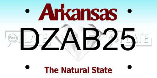DZAB25 Arkansas License Plate