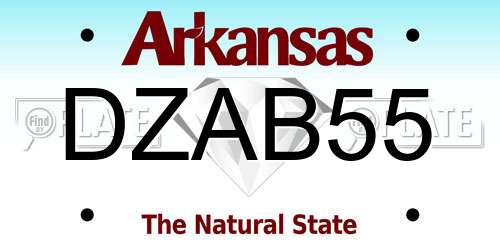 DZAB55 Arkansas License Plate
