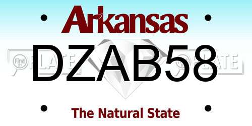 DZAB58 Arkansas License Plate