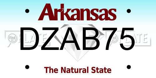 DZAB75 Arkansas License Plate