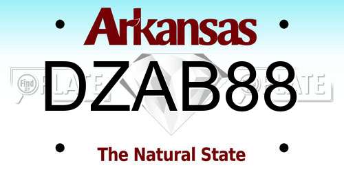 DZAB88 Arkansas License Plate
