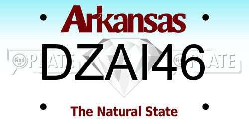 DZAI46 Arkansas License Plate
