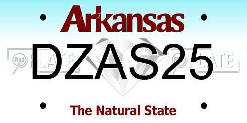 DZAS25 Arkansas License Plate