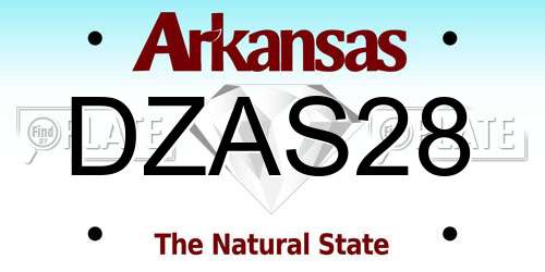 DZAS28 Arkansas License Plate