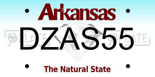 DZAS55 Arkansas License Plate