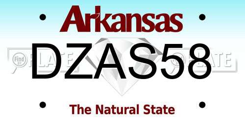 DZAS58 Arkansas License Plate