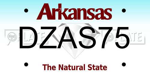 DZAS75 Arkansas License Plate