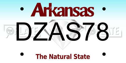 DZAS78 Arkansas License Plate
