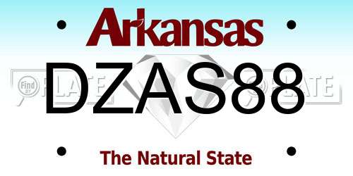 DZAS88 Arkansas License Plate
