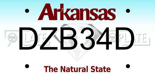 DZB34D Arkansas License Plate
