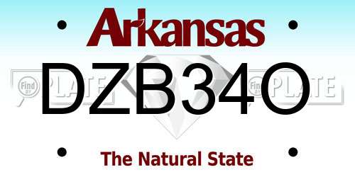 DZB34O Arkansas License Plate