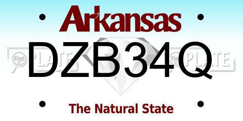 DZB34Q Arkansas License Plate