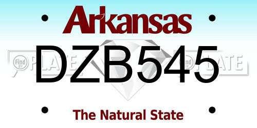 DZB545 Arkansas License Plate