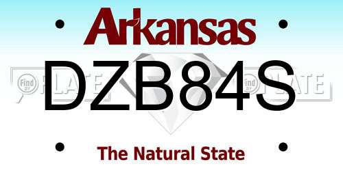 DZB84S Arkansas License Plate