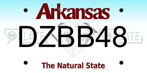 DZBB48 Arkansas License Plate