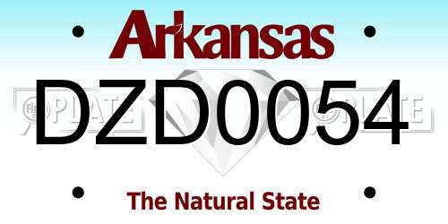 DZD0054 Arkansas License Plate