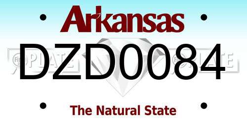 DZD0084 Arkansas License Plate