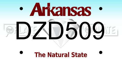 DZD509 Arkansas License Plate