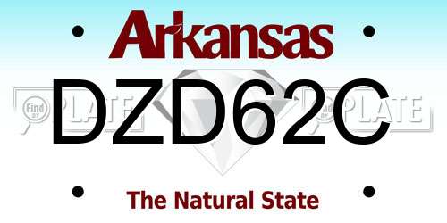 DZD62C Arkansas License Plate