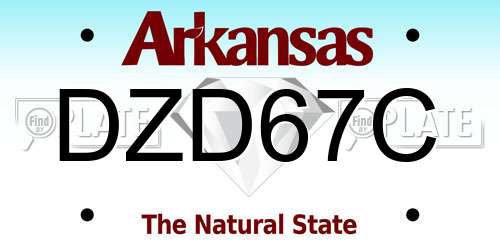 DZD67C Arkansas License Plate