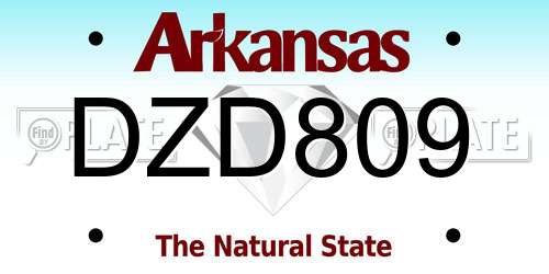DZD809 Arkansas License Plate
