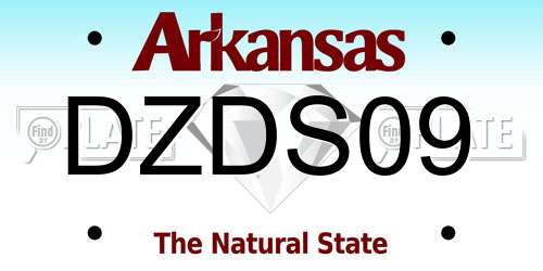 DZDS09 Arkansas License Plate