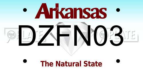 DZFN03 Arkansas License Plate