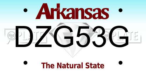 DZG53G Arkansas License Plate
