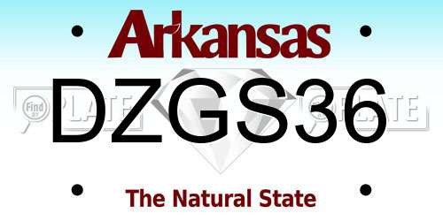 DZGS36 Arkansas License Plate
