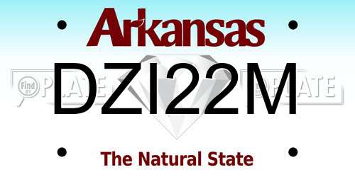 DZI22M Arkansas License Plate