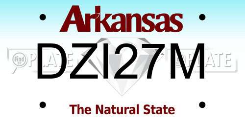 DZI27M Arkansas License Plate