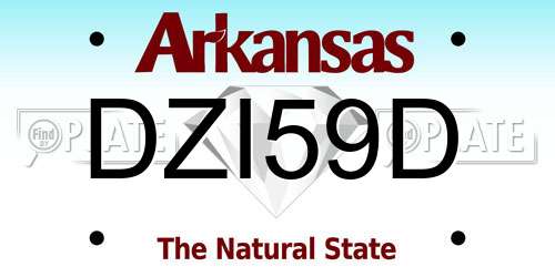 DZI59D Arkansas License Plate