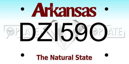 DZI59O Arkansas License Plate