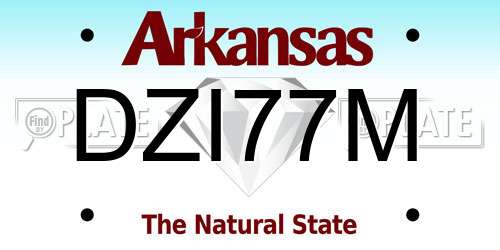 DZI77M Arkansas License Plate