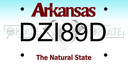 DZI89D Arkansas License Plate