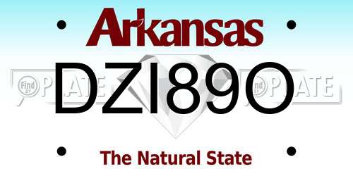 DZI89O Arkansas License Plate