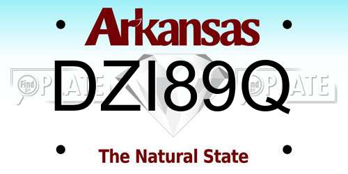 DZI89Q Arkansas License Plate