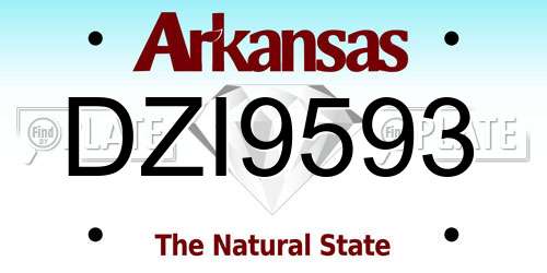 DZI9593 Arkansas License Plate