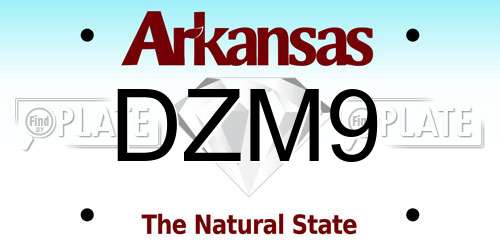 DZM9 Arkansas License Plate