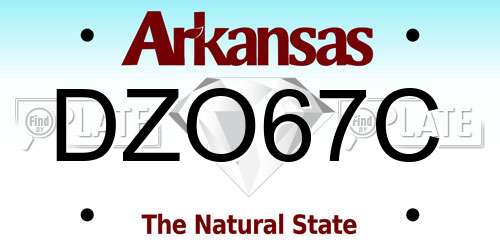 DZO67C Arkansas License Plate