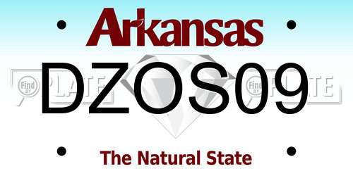 DZOS09 Arkansas License Plate