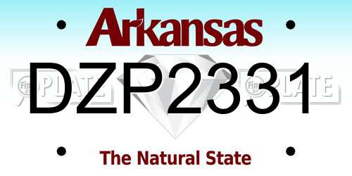 DZP2331 Arkansas License Plate