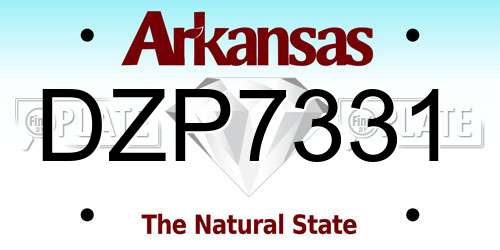 DZP7331 Arkansas License Plate