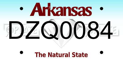 DZQ0084 Arkansas License Plate