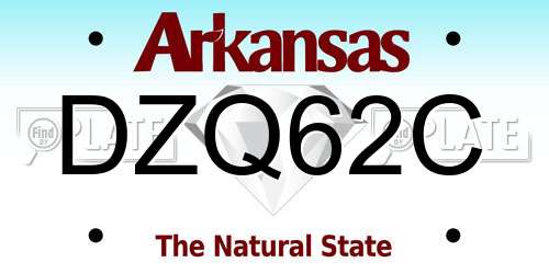DZQ62C Arkansas License Plate