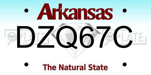 DZQ67C Arkansas License Plate