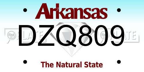 DZQ809 Arkansas License Plate
