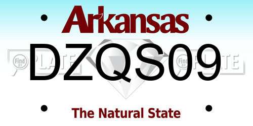 DZQS09 Arkansas License Plate