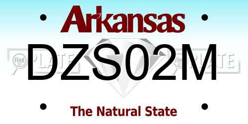 DZS02M Arkansas License Plate